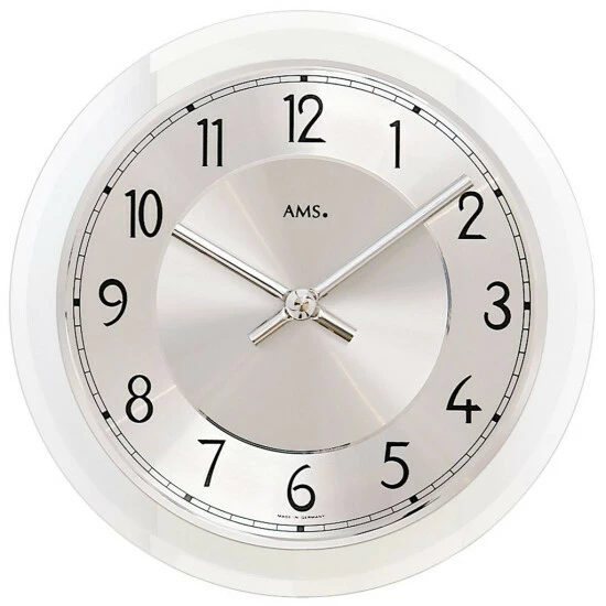 Budget 🧨 AMS 9476 Wanduhr Quarz Analog Silbern Rund Mit Glas 🥰 3 Budget 🧨 AMS 9476 Wanduhr Quarz Analog Silbern Rund Mit Glas 🥰