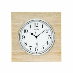 Budget ⌛ AMS 5552 FunkwanduhrWanduhr Gehäuse Aus Holz Sonoma 🎉