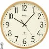 Angebote 😀 AMS 5534 Wanduhr Funk Funkwanduhr Analog Holz Buche 🛒