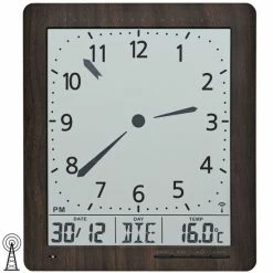 Billig 🛒 AMS Funk-Wanduhr, Funkwerk Mit Analoger Zeitanzeige Und Digitaler Anzeige Von Zeit Datum Wochentag Temperatur, 21x24x3cm, 5893 ⭐ -Günstiges Ams Geschäft unnamed file 164