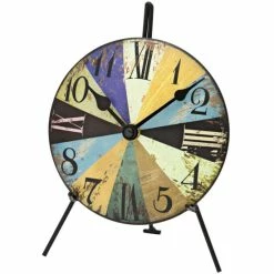 Beste Bewertungen von ⭐ AMS 1164 Tischuhr Quarz Analog Bunt Schräg Metall Vintage Shabby Antik 🎁