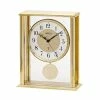 Top 10 🤩 AMS 5191 Tischuhr Funk Funktischuhr Mit Pendel Messing Farben Mit Glas Pendeluhr 🛒