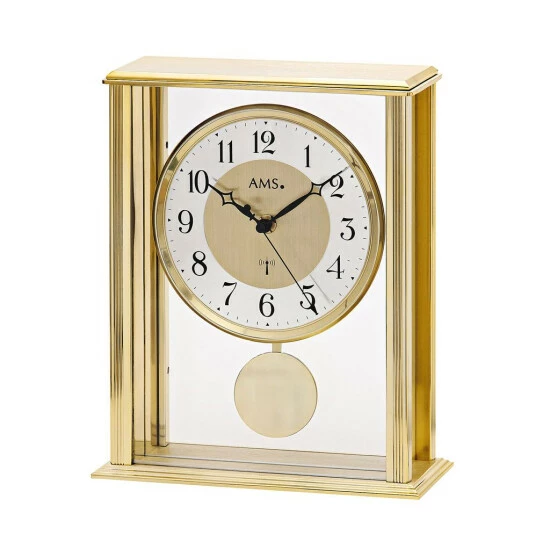 Top 10 🤩 AMS 5191 Tischuhr Funk Funktischuhr Mit Pendel Messing Farben Mit Glas Pendeluhr 🛒 3 Top 10 🤩 AMS 5191 Tischuhr Funk Funktischuhr Mit Pendel Messing Farben Mit Glas Pendeluhr 🛒