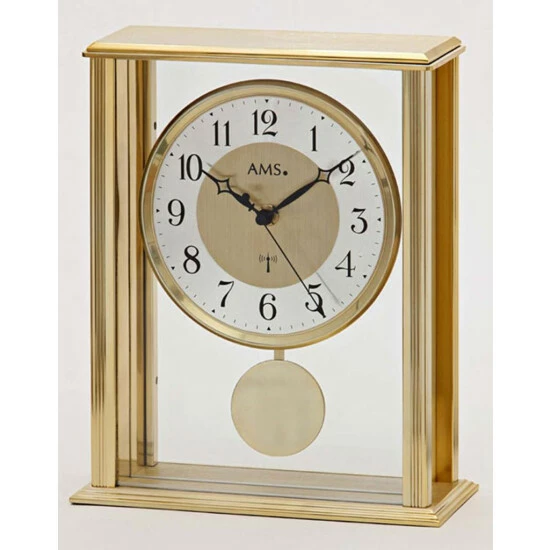 Top 10 🤩 AMS 5191 Tischuhr Funk Funktischuhr Mit Pendel Messing Farben Mit Glas Pendeluhr 🛒 5 Top 10 🤩 AMS 5191 Tischuhr Funk Funktischuhr Mit Pendel Messing Farben Mit Glas Pendeluhr 🛒 – Bild 3