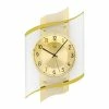 Rabatt 👏 AMS 5515 Wanduhr Funk Funkwanduhr Analog Golden Mit Glas Modern ⌛