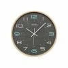 Budget ✨ AMS 5513 Wanduhr Funk Funkwanduhr Analog Holzrahmen Natur Anthrazit 😍