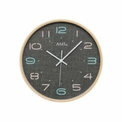 Budget ✨ AMS 5513 Wanduhr Funk Funkwanduhr Analog Holzrahmen Natur Anthrazit 😍