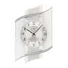 Blitzangebot 😍 AMS 5516 Wanduhr Funk Funkwanduhr Analog Silbern Mit Glas Modern 🎁