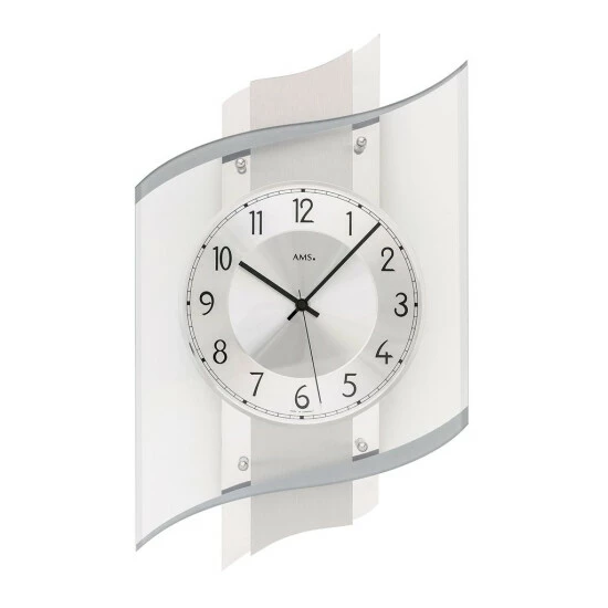 Blitzangebot 😍 AMS 5516 Wanduhr Funk Funkwanduhr Analog Silbern Mit Glas Modern 🎁 3 Blitzangebot 😍 AMS 5516 Wanduhr Funk Funkwanduhr Analog Silbern Mit Glas Modern 🎁