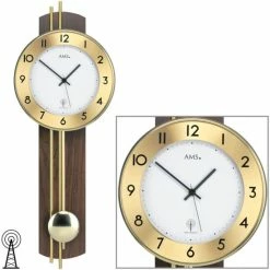 Auslauf ✨ AMS Funk-Pendeluhr, Funkpendelwerk, 22x62x8cm, 5266/1 🌟 -Günstiges Ams Geschäft unnamed file 251