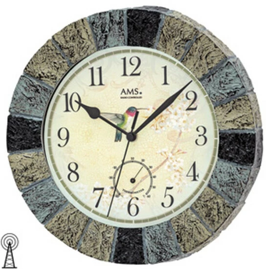 Am billigsten 💯 AMS 5979 Wanduhr Funk Funkwanduhr Analog Stein-Optik Mit Thermometer ⌛ 3 Am billigsten 💯 AMS 5979 Wanduhr Funk Funkwanduhr Analog Stein-Optik Mit Thermometer ⌛