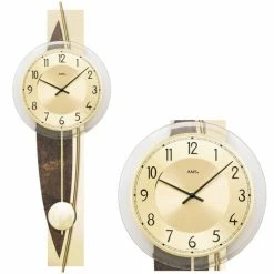 Billig 👍 AMS 7453 Wanduhr Quarz Mit Pendel Pendeluhr Golden Naturstein Optik ❤️ -Günstiges Ams Geschäft unnamed file 303