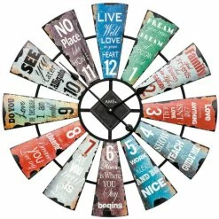 Großhandel 🌟 AMS 9531 Wanduhr Quarz Analog Bunt Metall Vintage Retro Shabby Antik 😀