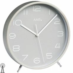 Brandneu 🌟 AMS 5119 Tischuhr Funk Holz Grau Mit Glas 🔥 -Günstiges Ams Geschäft unnamed file 306