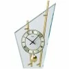 Budget ✨ AMS 155 Tischuhr Quarz Mit Pendel Messing Farben Golden Modern Metall Mit Glas ❤️