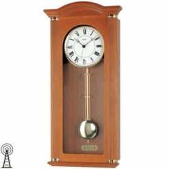 Brandneu ⭐ AMS 5014/9 Wanduhr Funk Pendel Holzgehäuse Kirschbaumfarben Lackiert 😀 -Günstiges Ams Geschäft unnamed file 359