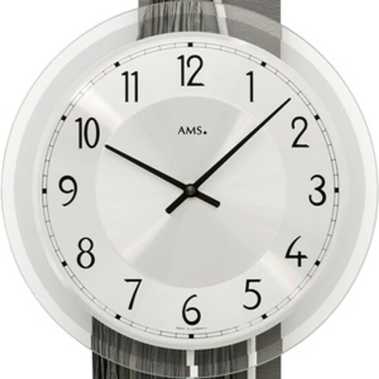 Billig 🔔 AMS 7458 Wanduhr Quarz Mit Pendel Silbern Holz Grau Pendeluhr Fossilstruktur 👍 5 Billig 🔔 AMS 7458 Wanduhr Quarz Mit Pendel Silbern Holz Grau Pendeluhr Fossilstruktur 👍 – Bild 3