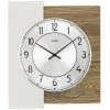 Rabatt 🛒 AMS 9582 Wanduhr Quarz Analog Nussbaum Farben Mit Aluminium-Veredelung 🤩