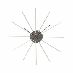 Brandneu 💯 AMS 9595 Wanduhr Quarz Analog Braun Mit Aluminium Kombiniert 😉