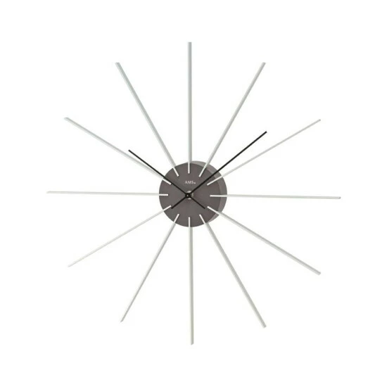 Brandneu 💯 AMS 9595 Wanduhr Quarz Analog Braun Mit Aluminium Kombiniert 😉 3 Brandneu 💯 AMS 9595 Wanduhr Quarz Analog Braun Mit Aluminium Kombiniert 😉