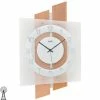Billig 🛒 AMS 5530 Wanduhr Funk Funkwanduhr Analog Holz Buche Mit Glas ✨
