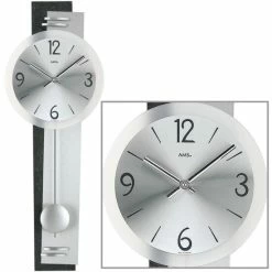 Schlussverkauf 🤩 AMS 7255 Wanduhr Quarz Mit Pendel Pendeluhr Mit Schiefer Optik Und Aluminium 🧨 -Günstiges Ams Geschäft unnamed file 441