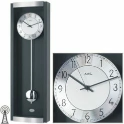 Bestpreis ⭐ AMS 5285/11 Wanduhr Funk Pendel, Holzgehäuse Schwarz Mit Aluminium Kombiniert ✔️ -Günstiges Ams Geschäft unnamed file 473
