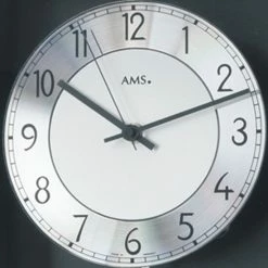 Bestpreis ⭐ AMS 5285/11 Wanduhr Funk Pendel, Holzgehäuse Schwarz Mit Aluminium Kombiniert ✔️ -Günstiges Ams Geschäft unnamed file 474