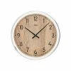 Blitzangebot 🥰 AMS 9631 Wanduhr Quarz Analog Holz Sonoma-Optik Mit Aluminium Rund 🤩