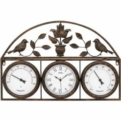 Aktion 💯 AMS 5967 Funkwanduhr Metall Temperaturanzeige Feuchtigkeitsanzeige 👍