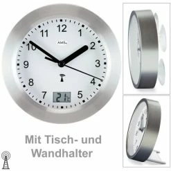 Budget ✨ AMS Wanduhr 5923 Funk, Aluminiumfrontreif Silber, Wasserdichte Baduhr 👏 -Günstiges Ams Geschäft unnamed file 533