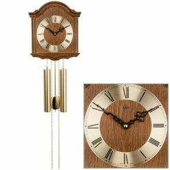Schlussverkauf ❤️ AMS 206/4 Wanduhr Mit Pendel Mechanisch Holz Eiche Heimuhr Pendeluhr 🥰