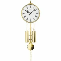 Günstiges Ams Geschäft 12 Aktion 🎁 AMS 348 Wanduhr Mit Pendel Mechanisch Golden Frontreif Aus Messing Pendeluhr ⭐