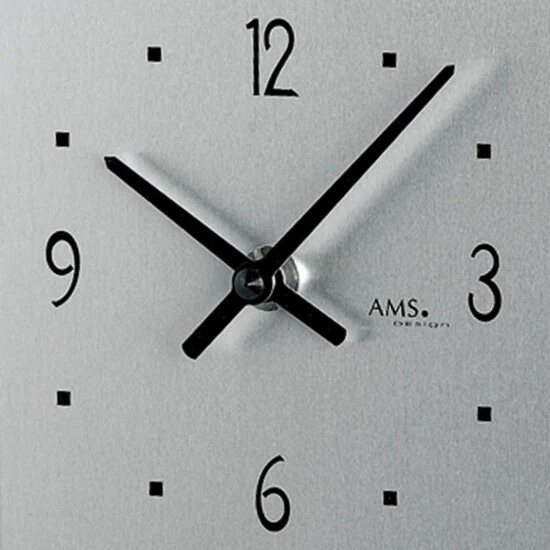 Auslauf ✔️ AMS 1107 Tischuhr Quarz Analog Schwarz Modern Eckig Mit Glas Und Aluminium ✔️ 3 Auslauf ✔️ AMS 1107 Tischuhr Quarz Analog Schwarz Modern Eckig Mit Glas Und Aluminium ✔️