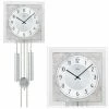 Budget 🛒 AMS 344 Wanduhr Mit Pendel Pendeluhr Mechanisch Abtik-Optik Silbern Mit Glas 🔥 -Günstiges Ams Geschäft unnamed file 635