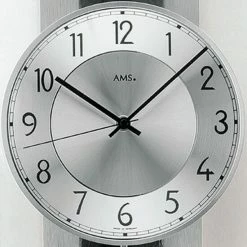 Blitzangebot ⌛ AMS 5217 Wanduhr Funk Funkwanduhr Mit Pendel Silbern Pendeluhr Glas Und Schiefer 🎁 -Günstiges Ams Geschäft unnamed file 648