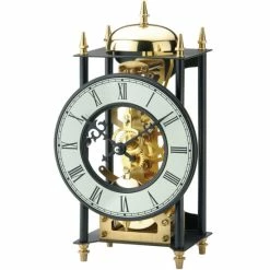 Top 10 👏 AMS 1180 Tischuhr Metall Schwarz Golden Mechanisch Mit Schlagwerk Vintage Antik 🌟