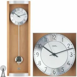 Besorgen ✨ AMS 5285/18 Wanduhr Funk Funkwanduhr Mit Pendel Silbern Holz Buche 👏 -Günstiges Ams Geschäft unnamed file 698