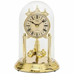 Rabatt 🔔 AMS Jahresuhr Mit Schlagwerk (Westminster), Glasglocke, Messingsockel, Bedrucktes Zifferblatt; 1204 ❤️