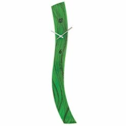 Billig 🥰 AMS 9452 Wanduhr Quarz Grün, Geschwungenes Und Bedrucktes Mineralglas 🔥