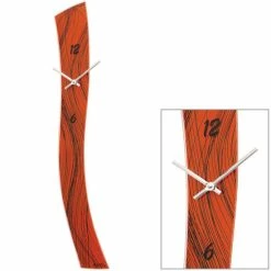 Angebote 🛒 AMS 9455 Wanduhr Quarz Orange, Geschwungenes Und Bedrucktes Mineralglas 🧨