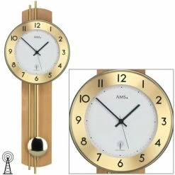 Bestpreis 🧨 AMS Funk-Pendeluhr, Funkpendelwerk, 22x62x8cm, 5266/18 ⌛ -Günstiges Ams Geschäft unnamed file 73