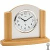 Bestes Angebot 🥰 AMS 5123/18 Tischuhr Funk Funktischuhr Analog Modern Holz Buche Mit Aluminium ✨