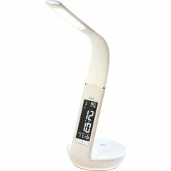 Am billigsten 🔥 AMS 1304 Wecker Netzwecker Tischleuchte Digital Weiß Ladestation Für Smartphones 🧨