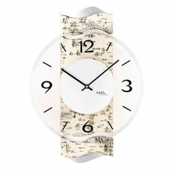 Top 10 😍 AMS 9624 Wanduhr Quarz Analog Holz Birke-Optik Mit Glas Modern Geschwungen 🥰
