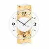 Neu 🧨 AMS 9623 Wanduhr Quarz Analog Holz Zirbe-Optik Mit Glas Modern Geschwungen 🔥 -Günstiges Ams Geschäft unnamed file 779