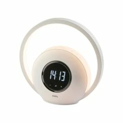Bestpreis 🧨 AMS 1303 Wecker Netzwecker Weiß Digital Snooze Radio Sonnenaufgangs-Licht ❤️