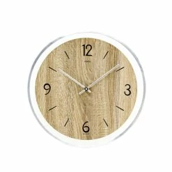 Top 10 ✨ AMS 9628 Wanduhr Quarz Analog Holz Sonoma-Optik Mit Aluminium Rund ✨