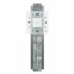 Bestpreis ❤️ AMS 7472 Wanduhr Quarz Mit Pendel Pendeluhr Holz-Rückwand Mit Stein-Vorlage ❤️ -Günstiges Ams Geschäft unnamed file 795
