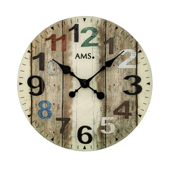 Billig 😍 AMS 9650 40 X 40 X 4 Cm Bedrucktes Zifferblatt Mineralglas, BraunWanduhr 🌟 3 Billig 😍 AMS 9650 40 X 40 X 4 Cm Bedrucktes Zifferblatt Mineralglas, BraunWanduhr 🌟